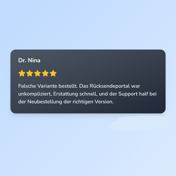 Customer review screenshot