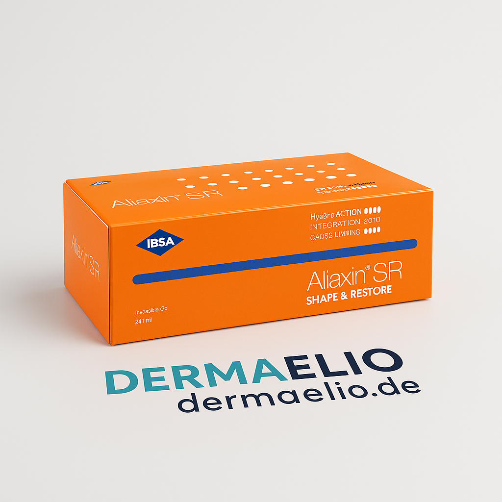 Orange box of Alixaxin SR with IBSA logo on a light gray background