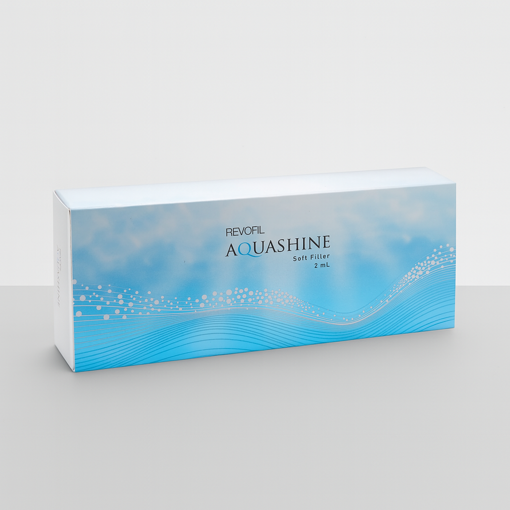Hydrating skin booster containing HA, amino acids, and peptides. 2 ml syringe to enhance skin elasticity and glow in professional mesotherapy sessions.