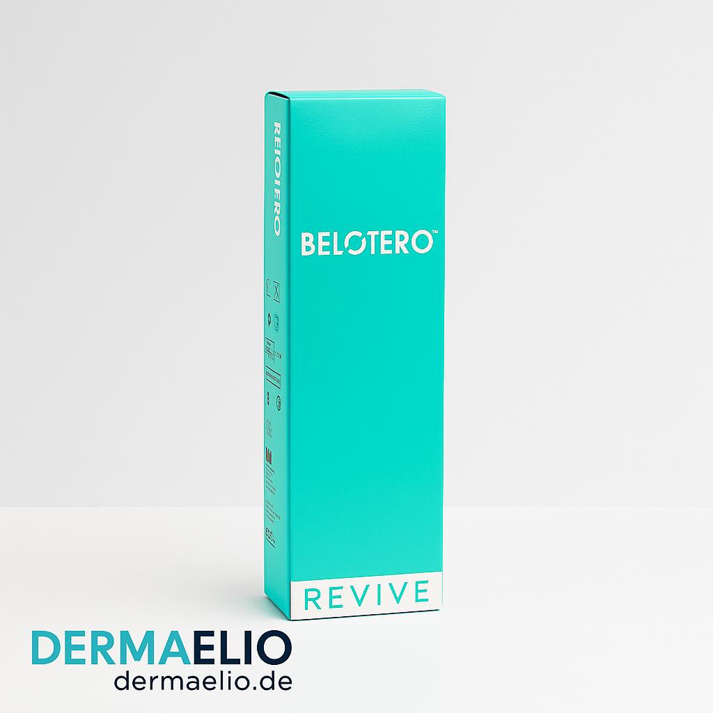 Teal Belotero Revive packaging on a light gray background