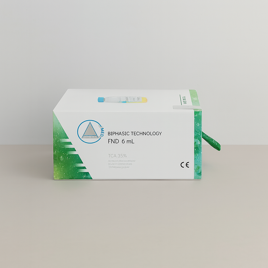 Innovative biphasic TCA-based peel for revitalization and gentle exfoliation. Five 6 ml vials—stimulates collagen, improves tone, targets acne, pigmentation, and fine lines with no downtime.