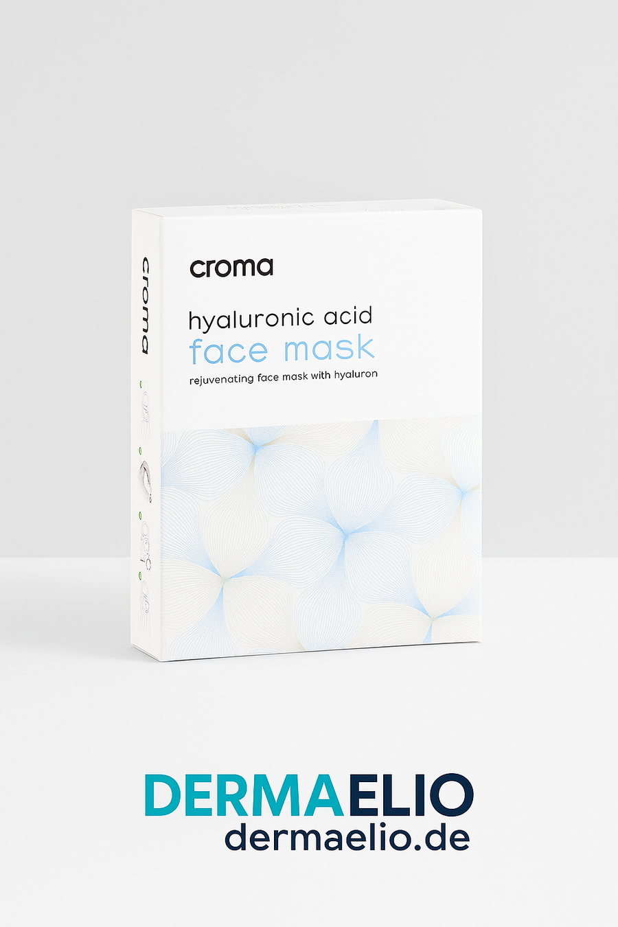 Croma hyaluronic acid face mask packaging on a white background
