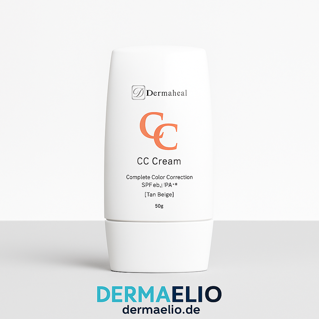 CC Cream container with Dermaheal branding on a white background