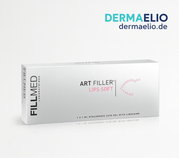 Box of Fillmed Art Filler Lips Soft on a white background with Dermaelio branding.
