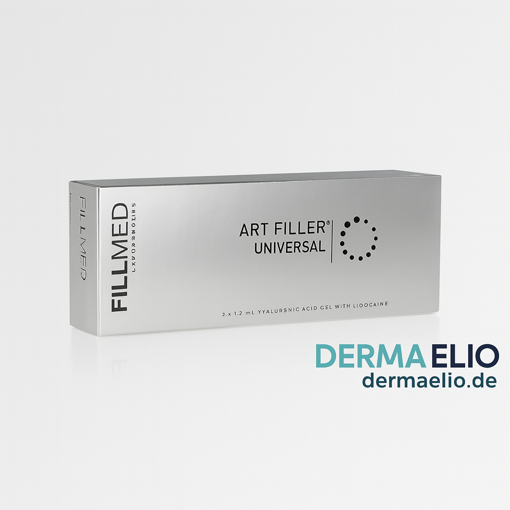 FILLMED Art Filler Universal packaging on a white background with DERMA ELIO branding.