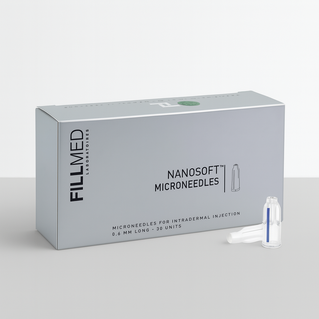 Microneedle cartridge with 0.6 mm needles—ideal for collagen induction therapy. 30 sterile pieces per pack.