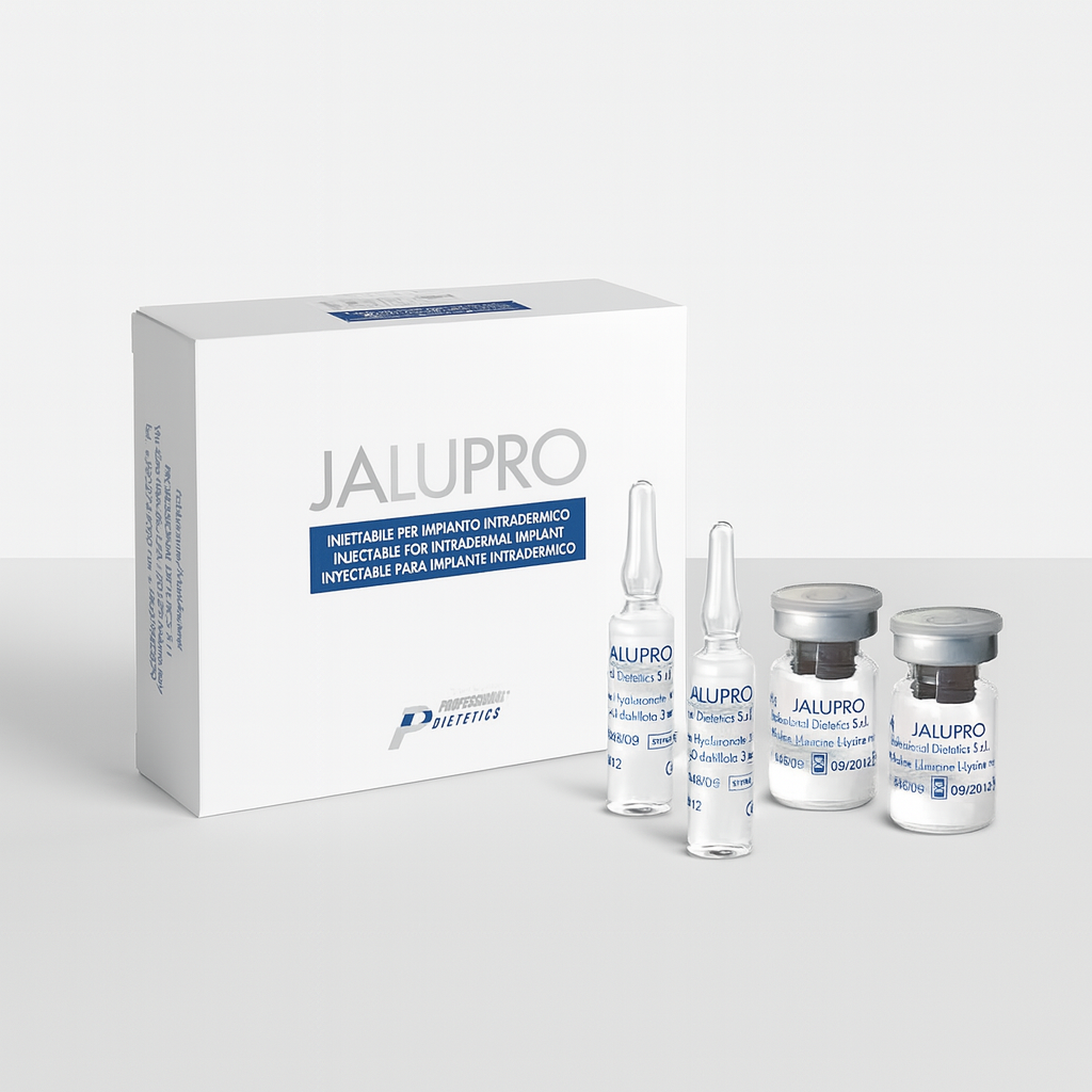 Dual-chamber skin revitalizer with 30 mg HA + 100 mg amino acids (glycine, proline, leucine, lysine). Stimulates collagen, smooths fine lines, hydrates deeply—ideal as standalone or pre-/post-aesthetic prep