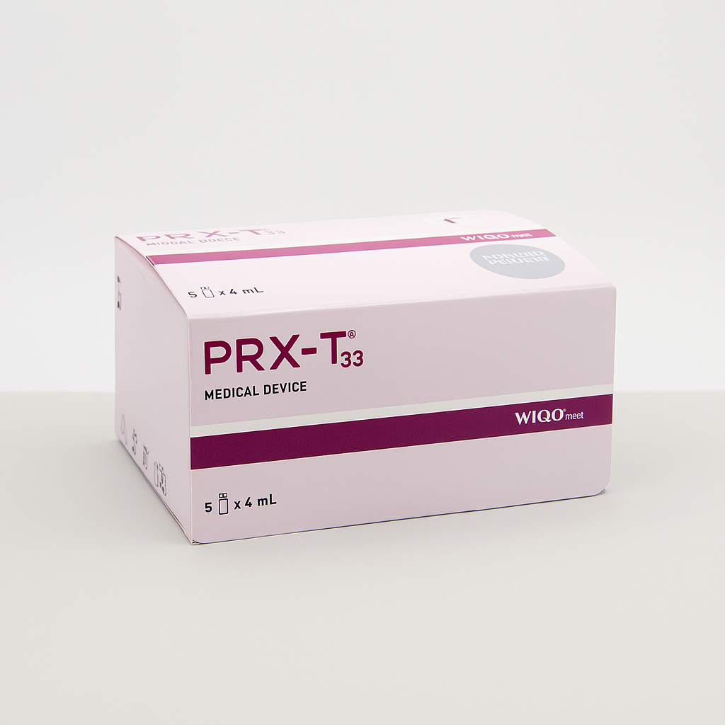 Bio-revitalizing TCA peel solution (PRX-T33) for skin rejuvenation without downtime. Five 4 ml vials—promotes collagen remodeling, tightens texture, and refreshes skin tone.