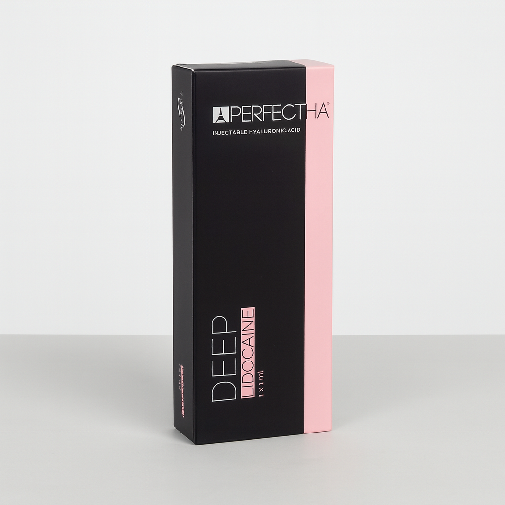 Thicker HA filler with lidocaine for deep wrinkles and volume restoration. 1 ml syringe offers structured support for longer-lasting results.