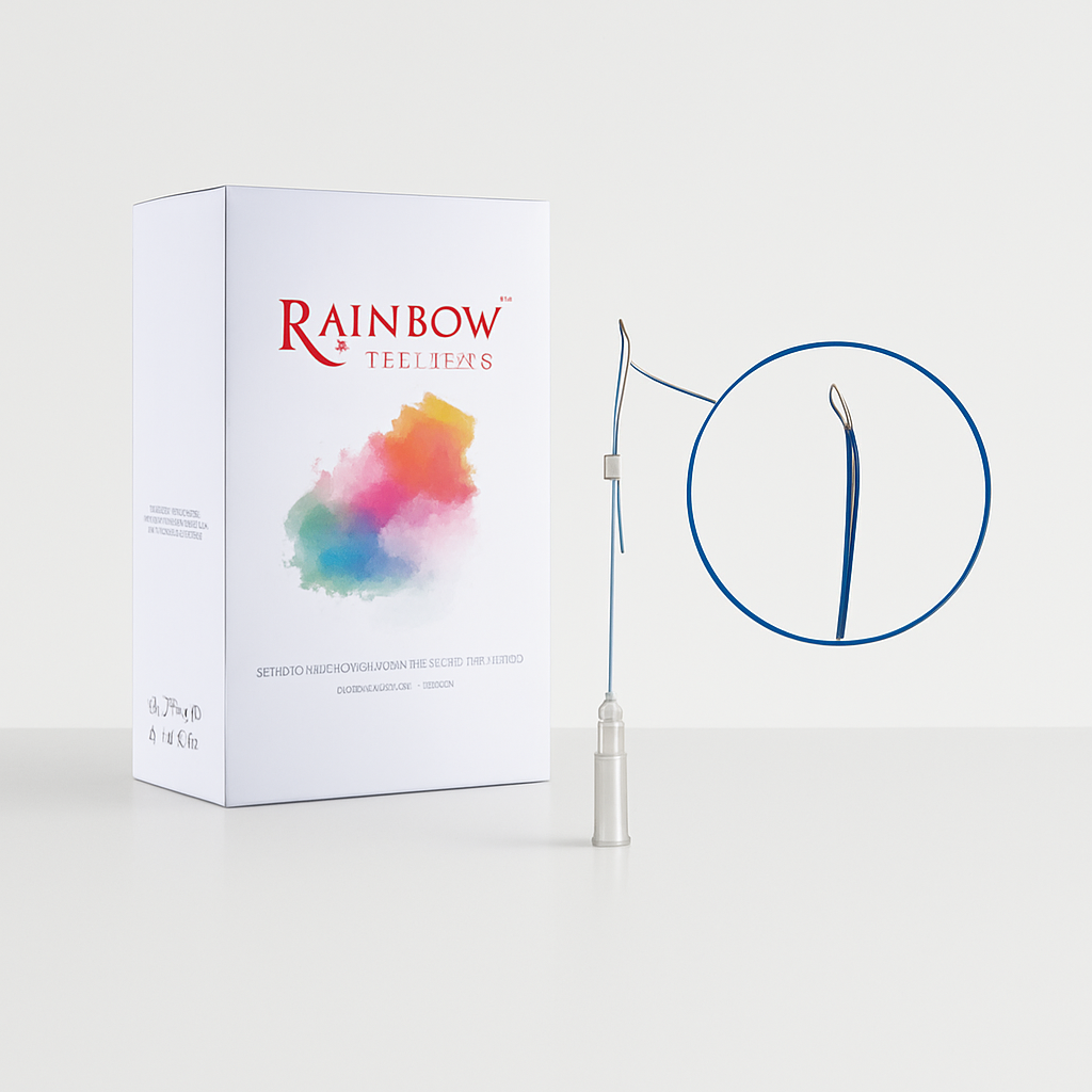 Screw-type PDO threads for lifting and collagen stimulation. Box of 20 sterile, ready-to-use needles for aesthetic treatments.