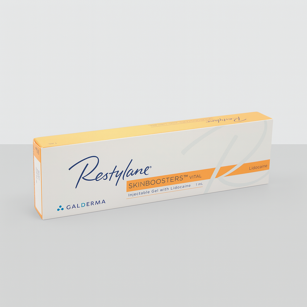 Micro‑injectable HA skin booster with lidocaine for refining texture and hydration. 1 ml syringe aimed at dull, dry, or aging skin for revitalization.
