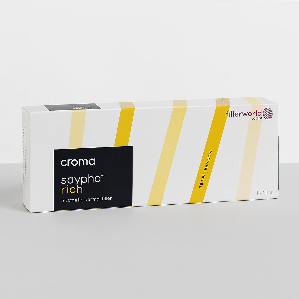Enriched HA filler with higher concentration for pronounced hydration and contouring. 1 ml syringe ideal for skin quality improvement and volume support.