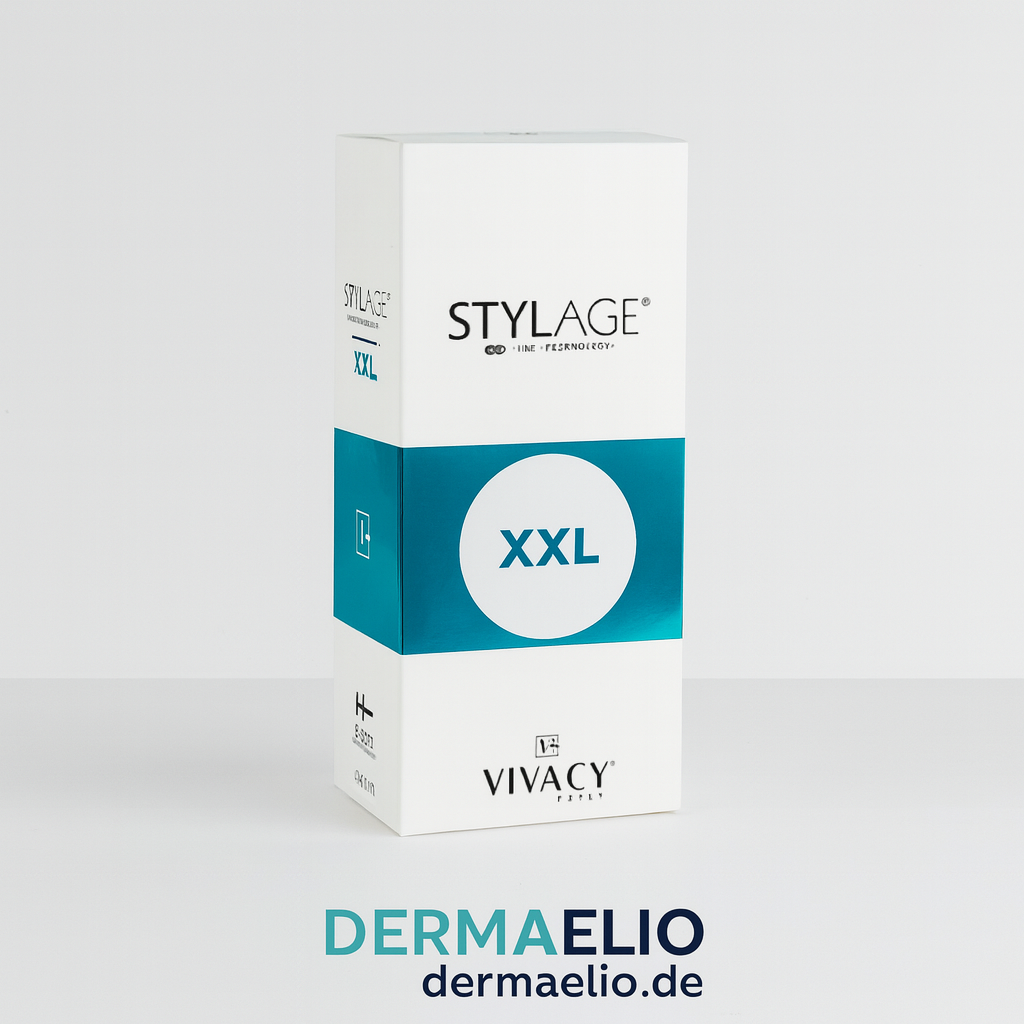 Stylage XXL packaging by Vivacy on a white background with DermaElio branding.